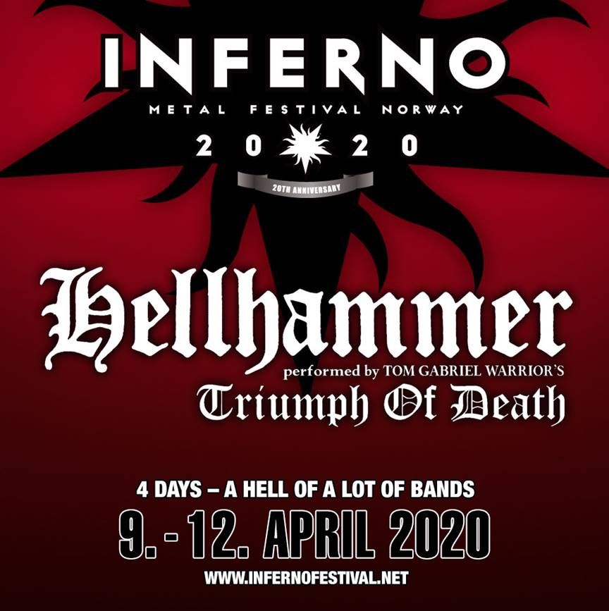 Hellhammer – performed by Tom Gabriel Warrior's Triumph Of Death –  confirmed for Inferno Metal Festival Norway, Oslo – Triptykon